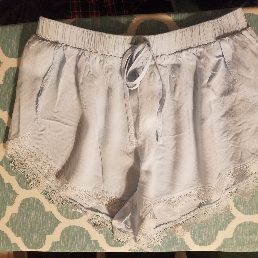 Thin blue shorts